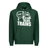 Sports Green i like trains Premium Hoodie - linhVisuals