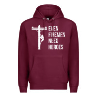 Burgundy even firemen need heroes lineworker powerline technician premium Premium Hoodie - linhVisuals