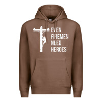 Chestnut even firemen need heroes lineworker powerline technician premium Premium Hoodie - linhVisuals