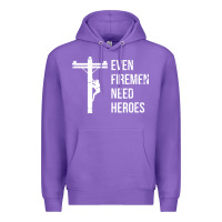 Purple even firemen need heroes lineworker powerline technician premium Premium Hoodie - linhVisuals