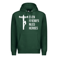 Sports Green even firemen need heroes lineworker powerline technician premium Premium Hoodie - linhVisuals