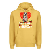Antique Gold pitbull lover dog roses funny just a girl who loves pitbull 213 pitbul Premium Hoodie - linhVisuals