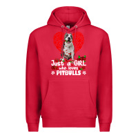 Cardinal pitbull lover dog roses funny just a girl who loves pitbull 213 pitbul Premium Hoodie - linhVisuals