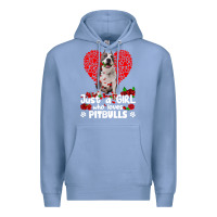 Colony Blue pitbull lover dog roses funny just a girl who loves pitbull 213 pitbul Premium Hoodie - linhVisuals