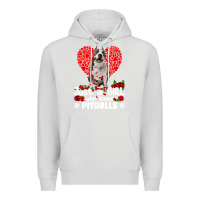 Dove Grey pitbull lover dog roses funny just a girl who loves pitbull 213 pitbul Premium Hoodie - linhVisuals