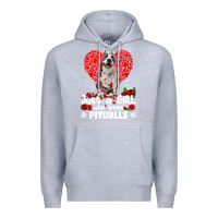 Heather Grey pitbull lover dog roses funny just a girl who loves pitbull 213 pitbul Premium Hoodie - linhVisuals