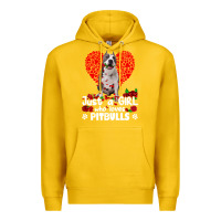 Lemon pitbull lover dog roses funny just a girl who loves pitbull 213 pitbul Premium Hoodie - linhVisuals