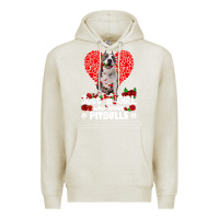 Oatmeal Heather pitbull lover dog roses funny just a girl who loves pitbull 213 pitbul Premium Hoodie - linhVisuals