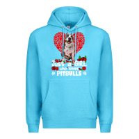 Ocean Blue pitbull lover dog roses funny just a girl who loves pitbull 213 pitbul Premium Hoodie - linhVisuals