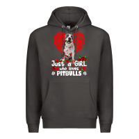 Smoke pitbull lover dog roses funny just a girl who loves pitbull 213 pitbul Premium Hoodie - linhVisuals