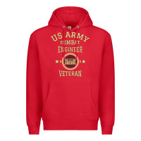 Red us army combat engineer combat engineer veteran gift pullover hoodie Premium Hoodie - linhVisuals