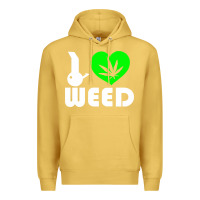 Antique Gold i love weed fun Premium Hoodie - linhVisuals