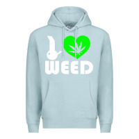 Blue Mist i love weed fun Premium Hoodie - linhVisuals