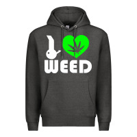 Charcoal Heather i love weed fun Premium Hoodie - linhVisuals