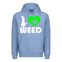 Colony Blue i love weed fun Premium Hoodie - linhVisuals
