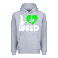Heather Grey i love weed fun Premium Hoodie - linhVisuals