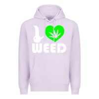 Lilac i love weed fun Premium Hoodie - linhVisuals