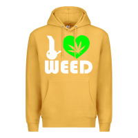 Mustard i love weed fun Premium Hoodie - linhVisuals