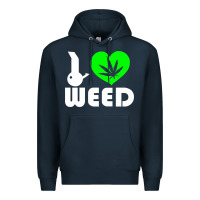 Navy i love weed fun Premium Hoodie - linhVisuals