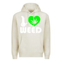Oatmeal Heather i love weed fun Premium Hoodie - linhVisuals