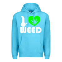 Ocean Blue i love weed fun Premium Hoodie - linhVisuals