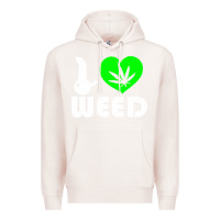 Pale Pink i love weed fun Premium Hoodie - linhVisuals