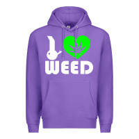Purple i love weed fun Premium Hoodie - linhVisuals