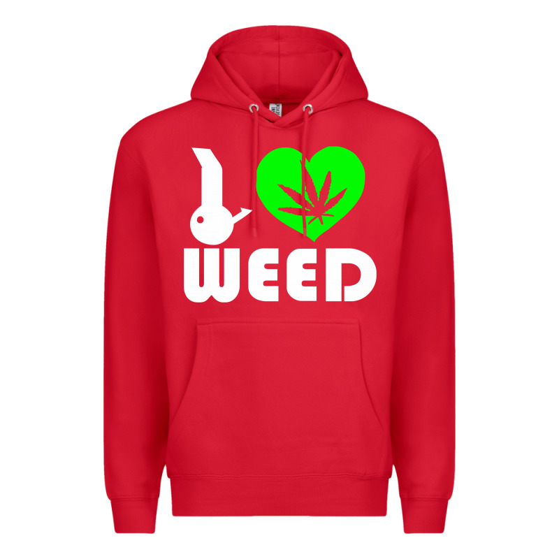I Love Weed Fun Premium Hoodie by linhVisuals | Teevron