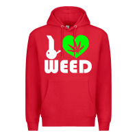 Red i love weed fun Premium Hoodie - linhVisuals