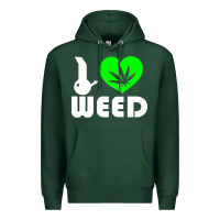 Sports Green i love weed fun Premium Hoodie - linhVisuals