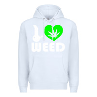 White i love weed fun Premium Hoodie - linhVisuals