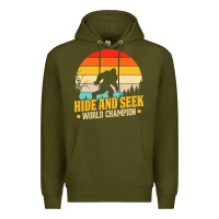 Army Green hide and seek world champion bigfoot t  shirt hide and seek world cham Premium Hoodie - linhVisuals