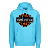 Ocean Blue enjoy jesus christ heavenly devoted son parody religious tee t shirt Premium Hoodie - linhVisuals