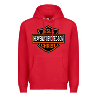 Red enjoy jesus christ heavenly devoted son parody religious tee t shirt Premium Hoodie - linhVisuals