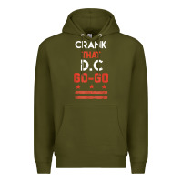 Army Green vintage washington d.c crank that go go music design gift. t shirt Premium Hoodie - linhVisuals