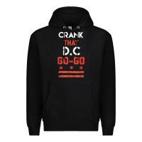 Black vintage washington d.c crank that go go music design gift. t shirt Premium Hoodie - linhVisuals