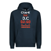 Navy vintage washington d.c crank that go go music design gift. t shirt Premium Hoodie - linhVisuals