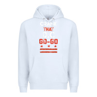 White vintage washington d.c crank that go go music design gift. t shirt Premium Hoodie - linhVisuals