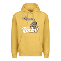 Antique Gold great lakes shaped men women petoskey stone michigan rocks pullover ho Premium Hoodie - linhVisuals