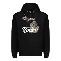 Black great lakes shaped men women petoskey stone michigan rocks pullover ho Premium Hoodie - linhVisuals