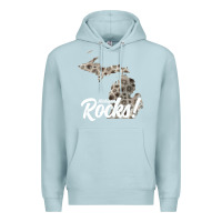 Blue Mist great lakes shaped men women petoskey stone michigan rocks pullover ho Premium Hoodie - linhVisuals
