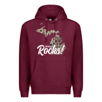 Burgundy great lakes shaped men women petoskey stone michigan rocks pullover ho Premium Hoodie - linhVisuals