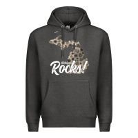 Charcoal Heather great lakes shaped men women petoskey stone michigan rocks pullover ho Premium Hoodie - linhVisuals