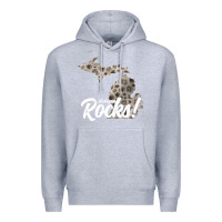 Heather Grey great lakes shaped men women petoskey stone michigan rocks pullover ho Premium Hoodie - linhVisuals