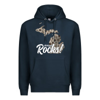 Navy great lakes shaped men women petoskey stone michigan rocks pullover ho Premium Hoodie - linhVisuals