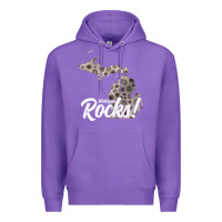 Purple great lakes shaped men women petoskey stone michigan rocks pullover ho Premium Hoodie - linhVisuals