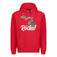 Red great lakes shaped men women petoskey stone michigan rocks pullover ho Premium Hoodie - linhVisuals