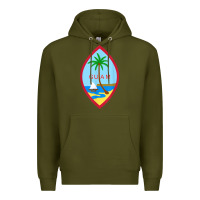 Army Green guam coat of arms souvenir gift flag chamorro t shirt Premium Hoodie - linhVisuals