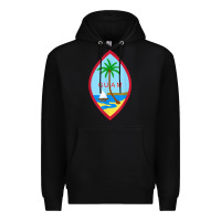 Black guam coat of arms souvenir gift flag chamorro t shirt Premium Hoodie - linhVisuals