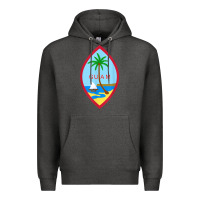 Charcoal Heather guam coat of arms souvenir gift flag chamorro t shirt Premium Hoodie - linhVisuals